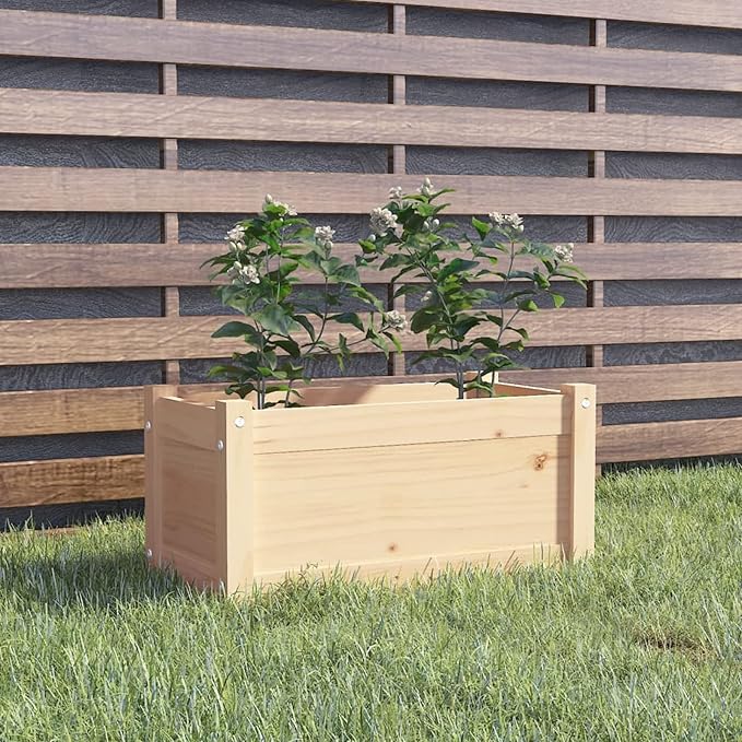 Raised Bed Wood Raised Beds for Garden Wooden Raised Bed Planter Raised Bed Wood Brown Herb Bed Wood Flower Box Flower Box Flower Tub Garden Planter 60 x 31 x 31 cm
