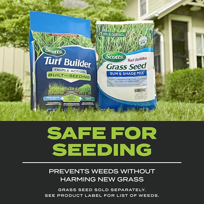 Scotts Turf Builder Triple Action Built For Seeding Weed Preventer and Fertilizer for New Lawns 4000 sq. ft. 17.2 lbs.