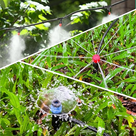 240FT Drip Irrigation System for Garden 2025 NEW Drip Irrigation Parts Automatic Garden Watering System with 1/2 1/4 Irrigation Tubing Quick-Connect 1/4 inch Fittings3 Types of Drip Emitters