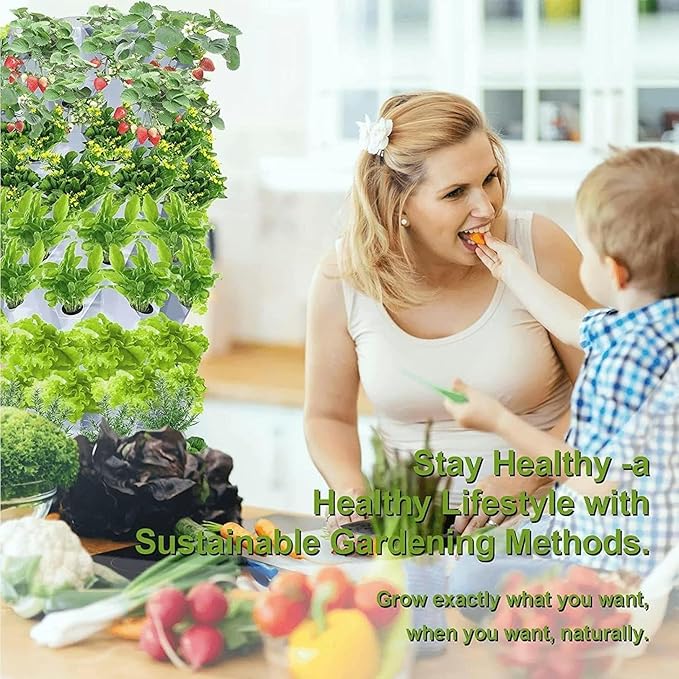 Hydroponic Garden Tower Vertical Hydroponic Indoor Growing System Hydroponic Tower Growing Sytem Multi-Layer Grow Tower for Grow Fruits Vegetables 10floors