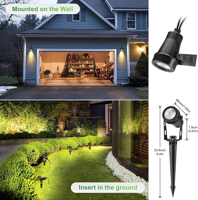 Low Voltage Landscape Lights 6 Pack + 2 Pack Extendable Outdoor Landscape Lights