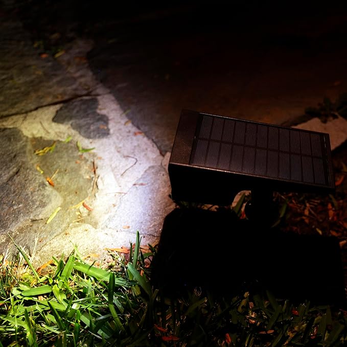 Alpine Corporation 11 Tall Outdoor Solar Pathway Spotlight Stake with Bright White LED Light Black