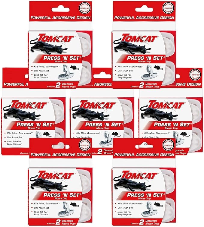Tomcat Press 'N Set Mouse Trap 2 Traps/Pack (7-Pack)
