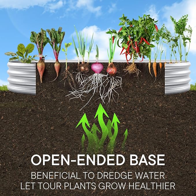 Raised Garden Beds Outdoor 8×4×1 Ft DIY Galvanized for Vegetables 12-in-1 Modular Metal Bed Kit Gardening Planters