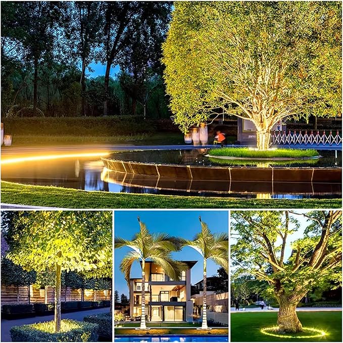 Palm Tree Lights RGB Color Changing Tree Lights Seven Color Variations for Palm Tree Landscape Yard Lighting.Excluding Transformer ﻿(1 lamp Heads)