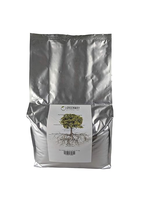 Greenway Biotech Inc. Potassium Chloride 0-0-62 Fertilizer - Muriate of Potash | 100% Water Soluble - Improves Plant's Root Growth Fertilizers Ideal for Soil and Hydroponics - 25 Pounds