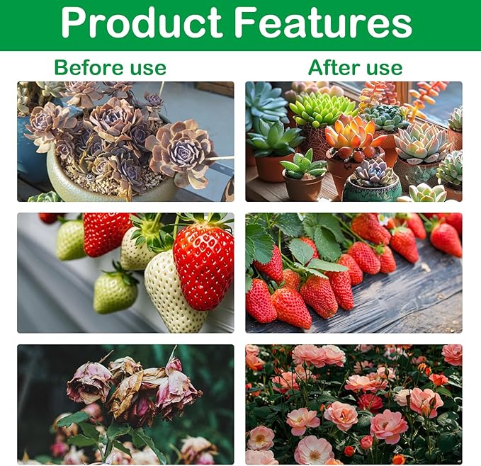 LED Grow Lights for Plants with 3/9/12H Timer Solar Plant Grow Light Battery Powered UV Grow Lights for Indoor Plants Adjustable Gooseneck Suitable for Vegetation Run Day/Night