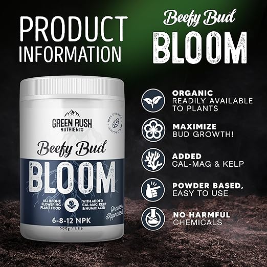 Organic Beefy Bud Bloom Plant Food Nutrients for Bloom &amp Flowering Stage Plants (500g)