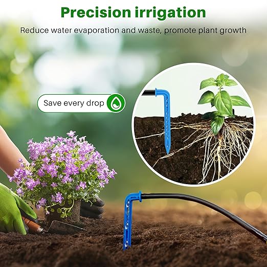 Biling 3W Solar Drip Irrigation System Digital Programmable Smart Watering Kit with 2200mAh Battery for 15 Potted Plants Indoor/Outdoor Use