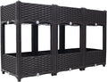 Planter Raised Garden Bed Plastic Elevated Planter Garden Box with Drainage Plug Outdoor Standing Planter Beds Gardening Kit 47.2 L X 15.7 D X x27.7 H (Brown Style 2-3)