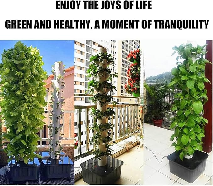 AMNOOL 45 Holes Hydroponic System Hydroponic Growing Kits Hydroponics Growing System for Indoor HerbsFruits and Vegetables - Aeroponic Tower Adapter