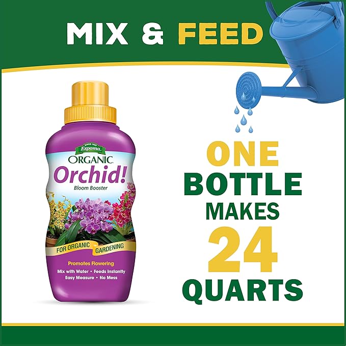 Espoma Organic Orchid! 8-Ounce Concentrated Plant Food – Plant Fertilizer and Bloom Booster for All Orchids and Bromeliads. Ideal for Phalaenopsis Dendrobium and Other Types of Orchids - 4 Pack