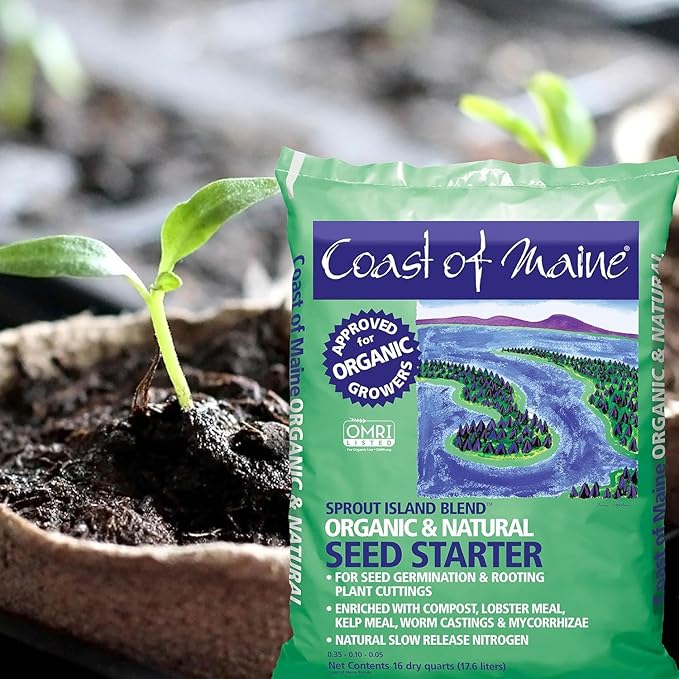 Coast of Maine 16qt (Pack of 8) Sprout Island Blend Organic &amp Natural Seed Starter for Seed Germination &amp Root Plant Cuttings