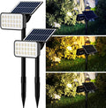 Solar Spotlights - Landscape Garden Lights IP65 Outdoor Ultra-Bright Waterproof Ground-Mounted Lawn Lights 5 Lighting Modes 360° Adjustable 2-in-1 Solar Powered(2PCS (1.8w-5.5V))