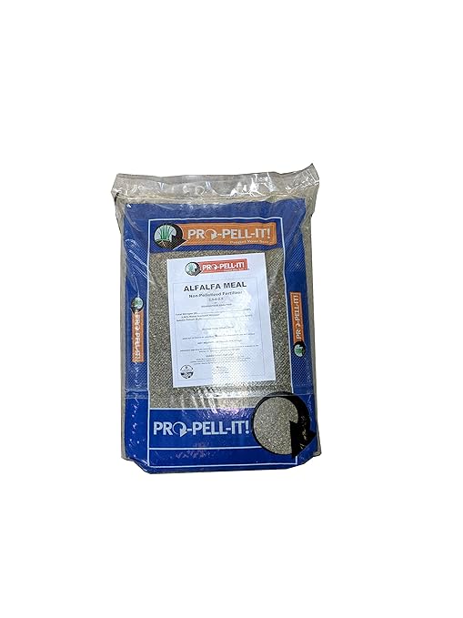 Greenway Biotech Organic Alfalfa Meal Fertilizer 2.5-0-2.5 | Rose &amp Vegetable Plant Food with Triacontanol Growth Stimulant | Non-GMO Phosphorus-Free | 40 Pounds