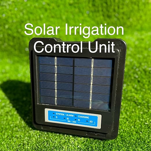 AEO Solar-Powered Automatic Watering Drip Irrigation System 20 Adjustable Drippers 65 ft for Balcony Greenhouse Raised Garden Bed