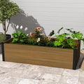 Composite Garden Planter Box with Open Base - Outdoor Raised Bed for Vegetables Flowers and Herbs Durable Eco Friendly Easy to Assemble Low Maintenance