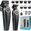 Karrte Professional Hair Clippers for MenBarber Clippers and Trimmers SetElectric Cordless Beards Trimmer with LED DisplayBarber Kit and Grooming Set Christmas Gift for Men