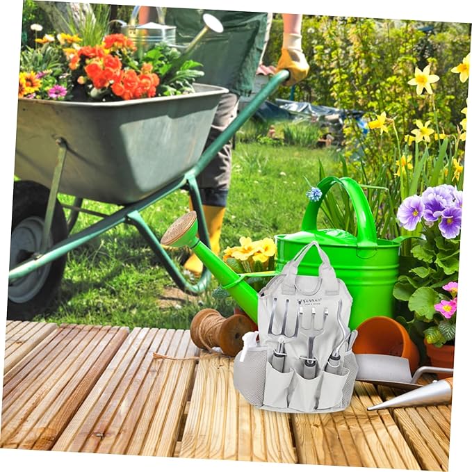 Aluminum Alloy Garden Tool Set for Gardening 6-Piece Heavy-Duty Gardening Tools Pouch Multifunctional Shovels for Outdoor and Indoor Use