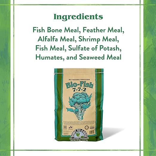 Down To Earth All Natural Fertilizers Organic Bio-Fish - Plant Food for Corn Broccoli Kale Trees and Shrubs 7-7-2 50 lb