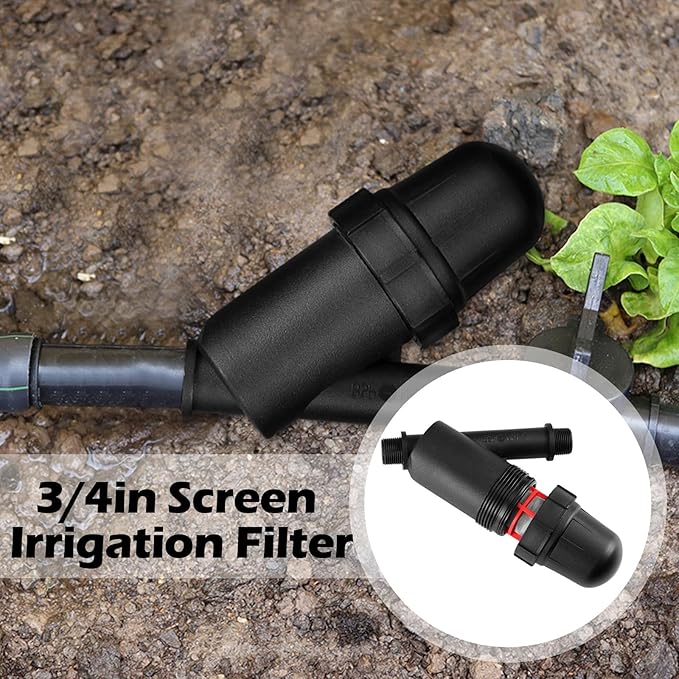 4 Pcs Drip Irrigation Inline Y Filter with Mesh Screen 3/4 x 3/4 Male Thread Connections Hydroponics Y Filter for Garden Greenhouse Agricultural Drip Sprinkler Irrigation