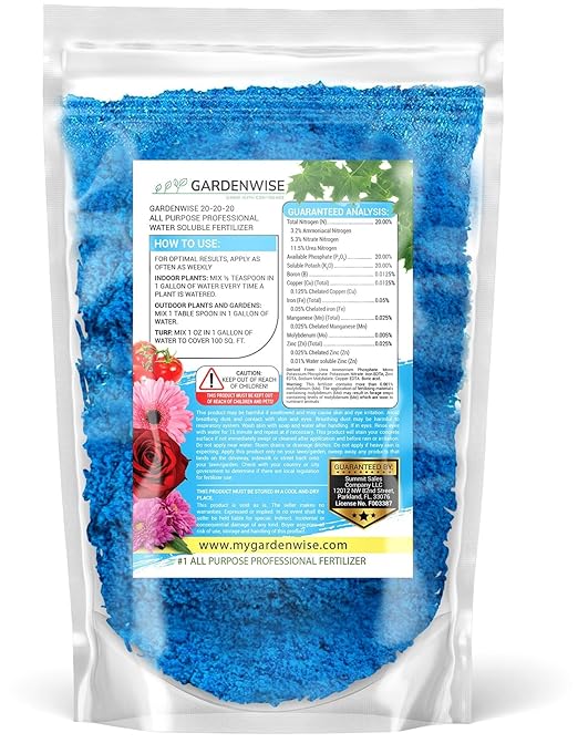20-20-20 Water-Soluble Fertilizer – Powder for Liquid Plant Food for Indoor &amp Outdoor Plants Orchids Vegetables Lawns Flowers – 20 20 20 Fertilizer 1 Quart (2 lbs)