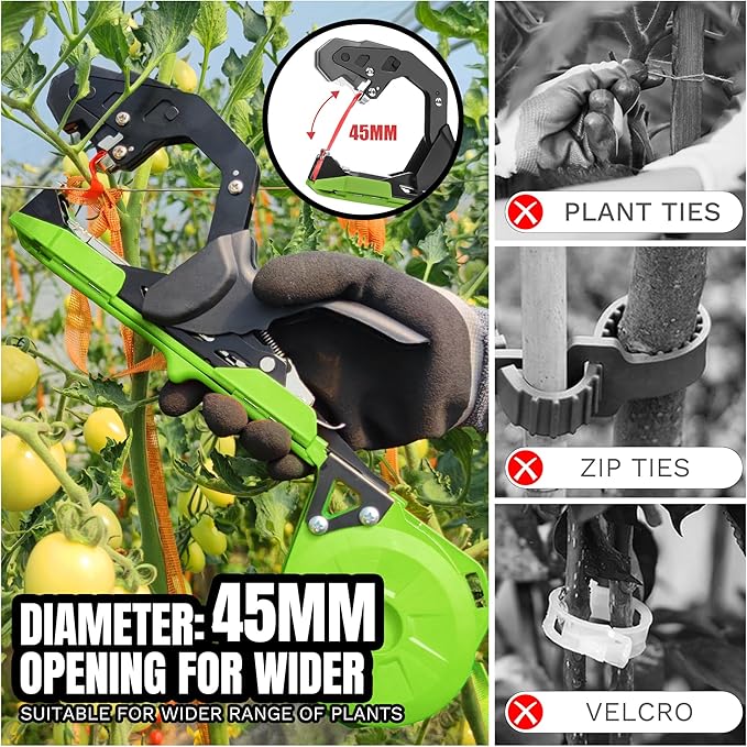 Cekegon Plant Tying Machine 420g Tapener Tying Tool Plant Tying Tool with 10000pcs Staples 20 Rolls Tape (Green)
