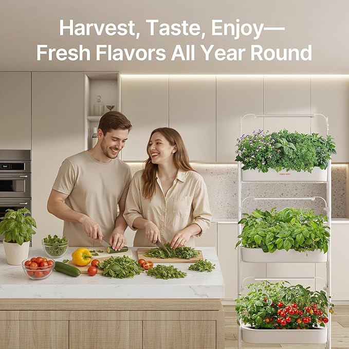 SUNCOZE 3-Tier Hydroponics Growing System Kit with 36 Pods – Full Spectrum Grow Lights Hydroponic System Equipped with Smart Controller Indoor Herb Garden Kit for Vegetables Herbs Fruits&ampFlowe