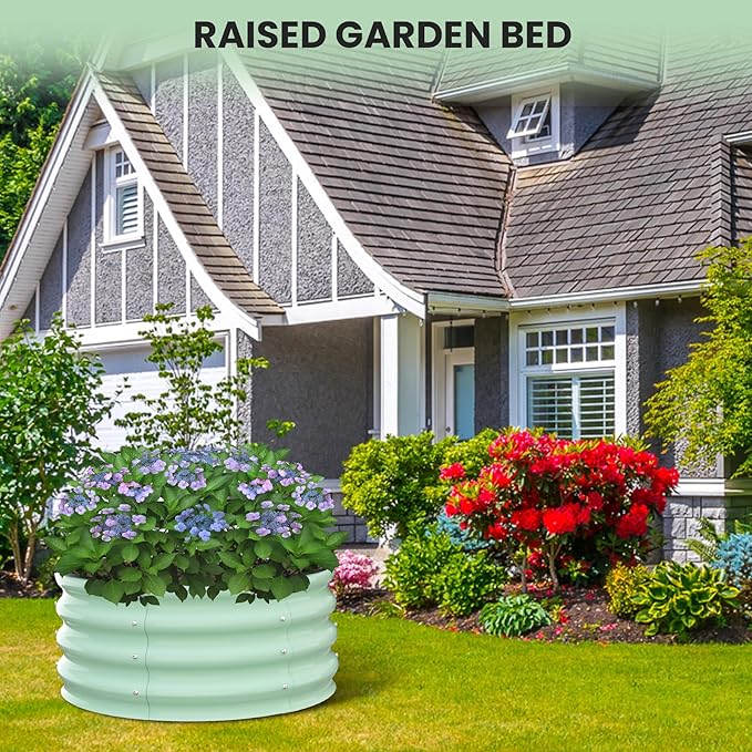 PeakPursuit Raised Garden Bed 2x2x1 FT Metal Raised Garden Beds Outdoor Rectangular Planter Box for Planting Plants Vegetables and Flower