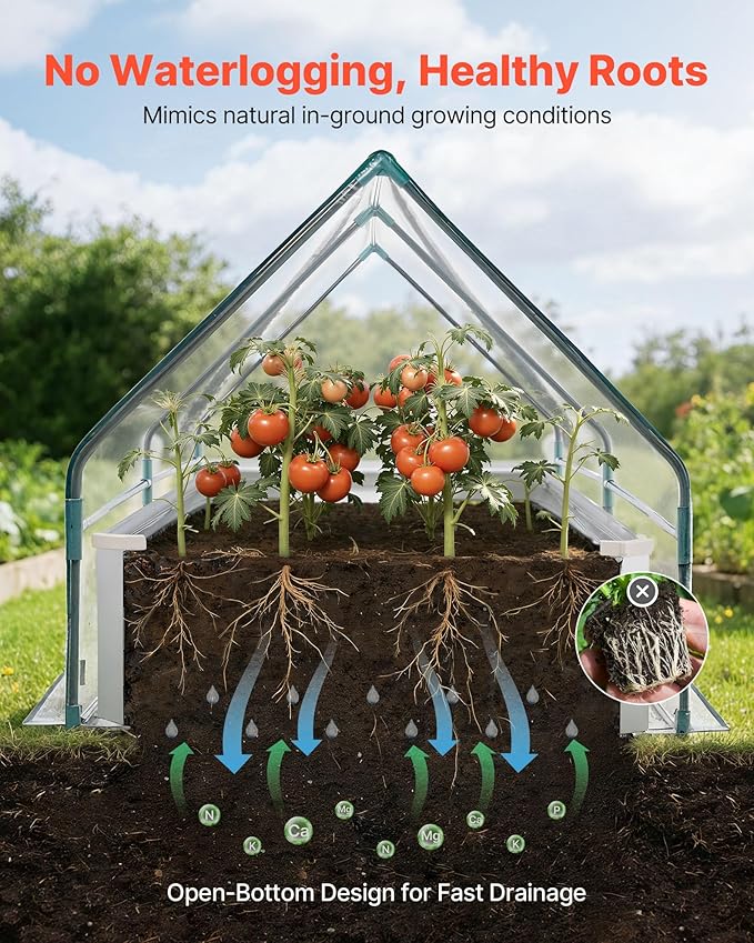 VEVOR 6x3x1FT Metal Raised Garden Bed with Greenhouse Cover Outdoor Galvanized Planter Raised Beds for Gardening for Vegetables Flowers and Fruit