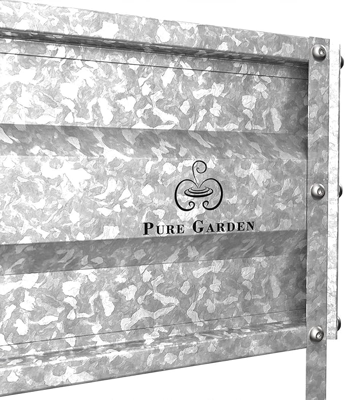 Galvanized Raised Garden Bed - 21 L x 9.75 W x 5.5 H Raised Garden Beds Outdoor Hexagonal Planter Box Kit for Flowers Vegetables Fruits or Herbs - Raised Bed Garden Planters by Pure Garden