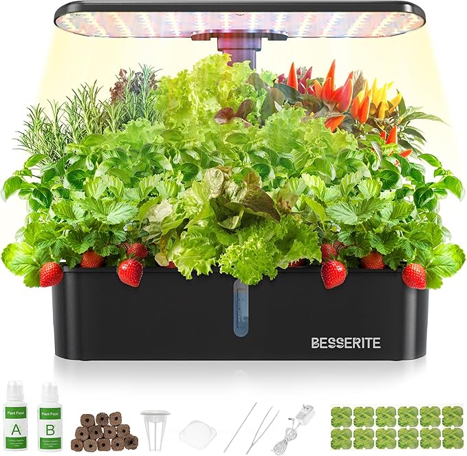 Hydroponics Growing System Kit 12 PodsIndoor Herb Garden with LightKitchen Hydro Ponic Grow System Countertop Hydro GardenSmart Planting Kit HomePlant Grower Inside KitLettuce Grower
