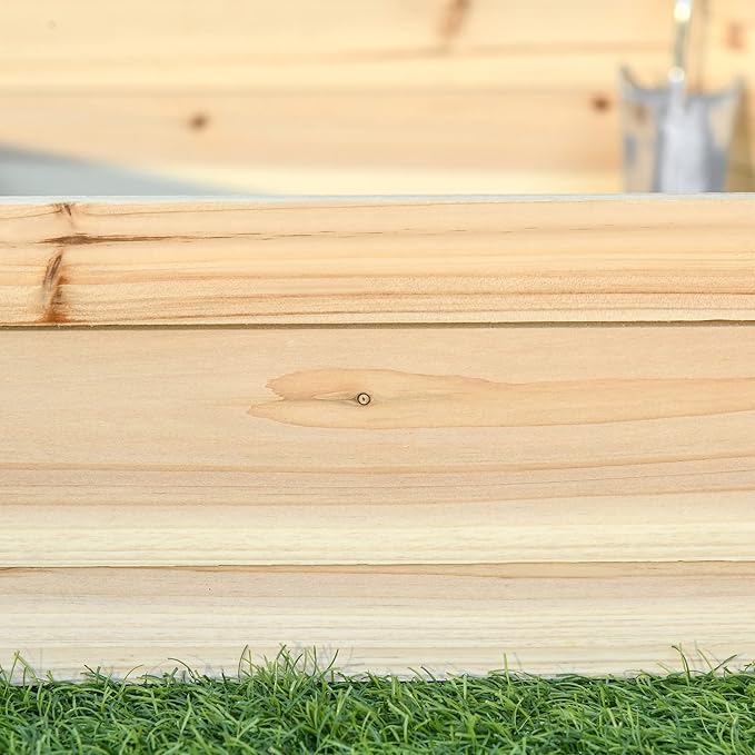 Wooden Raised Garden Bed Hexagon Screwless Planter for Outdoor Plants Vegetables Flowers Herbs 39 x 36 x 6 Natural Wood