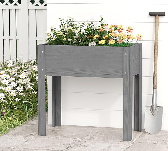 31x16x31 inch Raised Garden Bed with Legs Elevated Wooden Planter Box for Outdoor Plants Flowers Fruits Vegetable Herb Growing