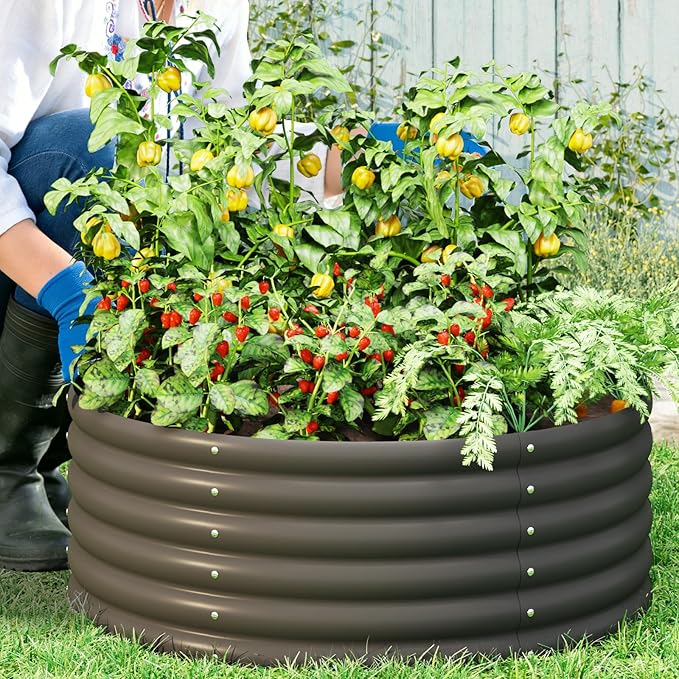 2-Pack 4x1.5ft Galvanized Raised Garden Bed Outdoor Planter Bed Metal Planter Box for Gardening and PlantingDark Grey
