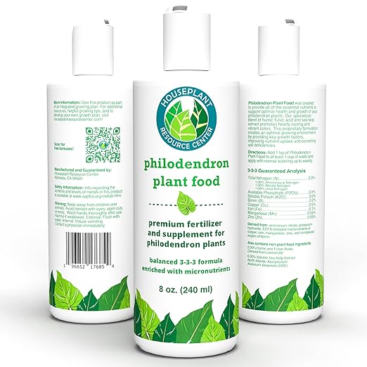 Philodendron Fertilizer – Liquid Plant Food for Strong Roots Healthy Growth &amp Lush Foliage | 3-3-3 NPK Formula with Sea Kelp Humic &amp Fulvic Acid | Essential Nutrients for Tropical Houseplant