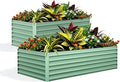 Garvee 2PCS 6x3x2ft Galvanized Raised Garden Bed OutdoorRust-Resistant Raised Garden Beds for Gardening Easy Assembly Outdoor Garden Box &amp Planters Green