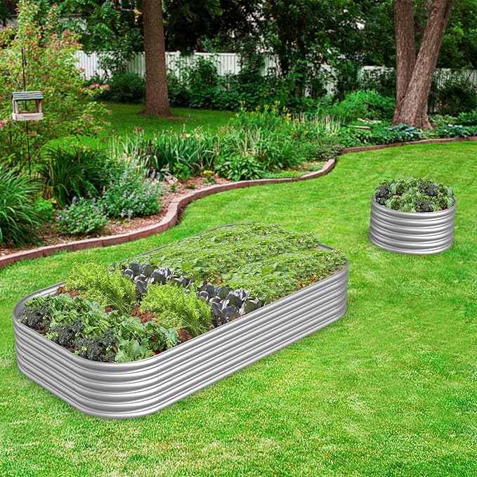 FRIZIONE 2-Pack 5FT(L)×2FT(W)×2FT(H) Raised Garden Bed Outdoor Adjustable Raised Garden Beds for Flower Raised Planter Box Outdoor for Herb Vegetable