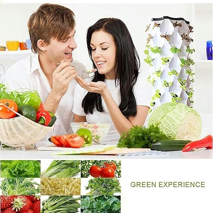 Hydroponic Growing Kits Hydroponic Tower 48Pots Hydroponic Planting Indoor and Outdoor Multi-Layer Planting Equipment Kit Ve