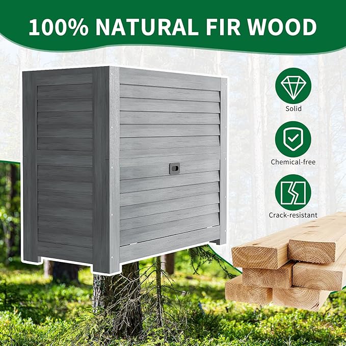 Raised Garden Bed with Extra Storage Compartments Outdoor 34 x 18 x 30 Wood Elevated Garden Box Wooden Planter Box for Herbs Vegetables Flowers Backyard Patio Balcony