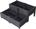 Raised Garden Bed Plastic Planter Boxes Planter Box with Legs Raised Bed to Grow Vegetables Flowers Herbs and Succulents (Brown Style 4)