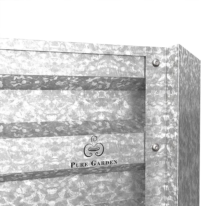 Galvanized Raised Garden Bed - 47.5” L x 35.5” W x 12” H Raised Garden Beds Outdoor Rectangle Planter Box Kit for Flowers Vegetables Fruits or Herbs - Raised Bed Garden Planters by Pure Garden