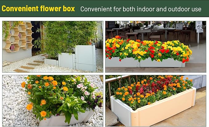 Raised Garden Bed Outdoor Planter Box Large Rectangular Planter for Outdoor Patio/Porch Durable All-Weather Use with Water Storage Long-Lasting