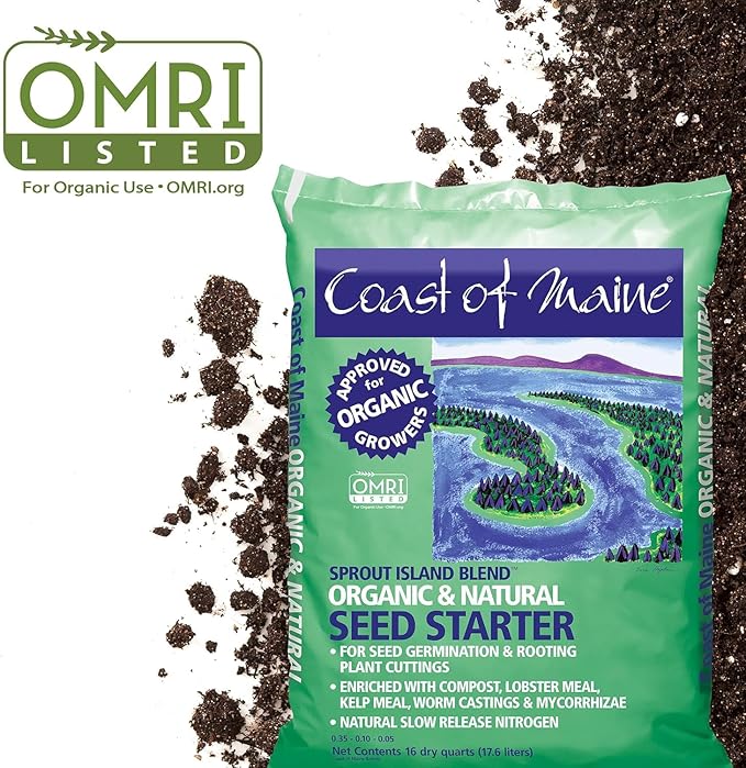 Coast of Maine 16qt (Pack of 8) Sprout Island Blend Organic &amp Natural Seed Starter for Seed Germination &amp Root Plant Cuttings