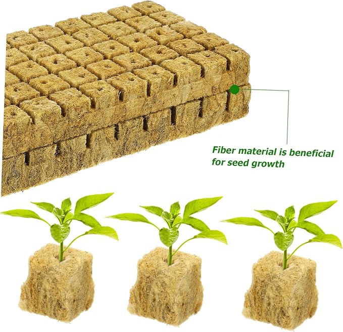 100Pcs Plant Grow Cubes for Hydroponics for Starting and Plant Propagation Soilless Culture High Air Permeability for Indoor Gardening and Cloning Systems
