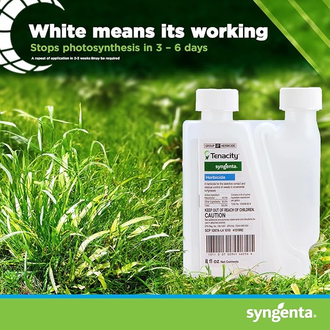 Syngenta Tenacity Herbicide - Pre-Emergent and Post-Emergent Weed Control 8-oz. Liquid Weed Killer for Lawns and Turf Grasses Active Ingredient Mesotrione Herbicide (3 Pack)