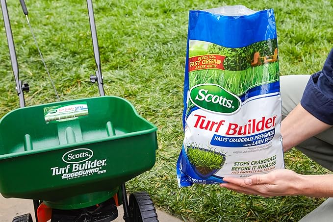 Scotts Turf Builder Halts Crabgrass Preventer with Lawn Food - Pre-Emergent Weed Killer Lawn Fertilizer 5000 sq. ft. 13.35 lbs. (2-Pack)