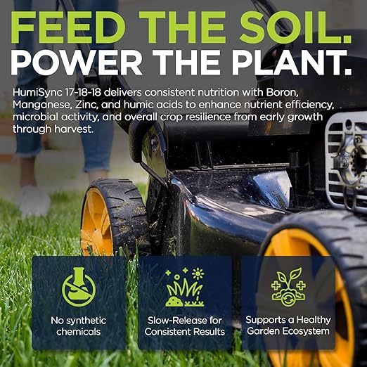Supply Solutions | 17-18-18 HumiSync Plant Food Powder | Balanced NPK Fertilizer with Humic Acid for Lawn Garden Vegetables Flowers Trees &amp Shrubs - All Purpose Garden Fertilizer (25 Pounds)