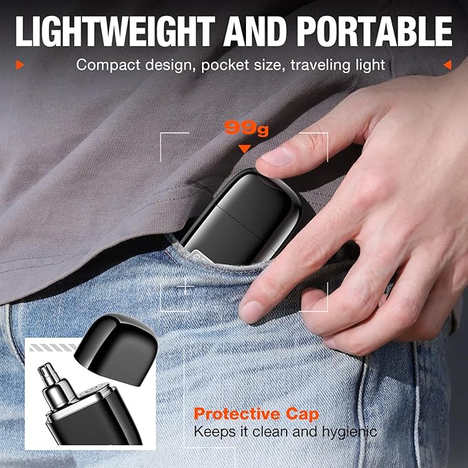 yoose Alloy Nose Hair Trimmer Portable Nose Hair Trimmer for Men Women Rechargeable Washable Nose Trimmer Detachable Head Easy to Clean Travel Size Dual Edged Blades Painless Trimming Black