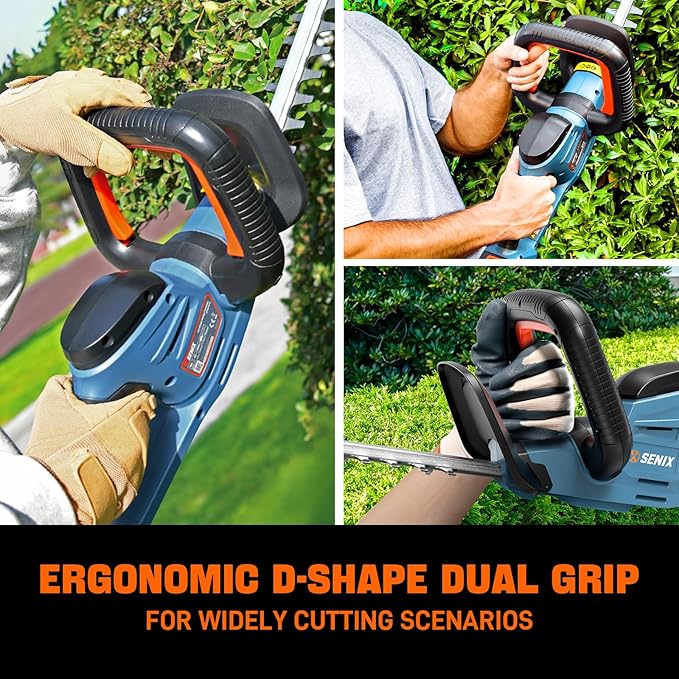 SENIX X2 20 Volt Max* 3-Piece Cordless Power Tool Combo Kit with Battery Powered 10 String Trimmer Variable Speed Leaf Blower 18 Hedge Trimmer Includes 2 Batteries &amp Battery Charger (S2K3B2-0